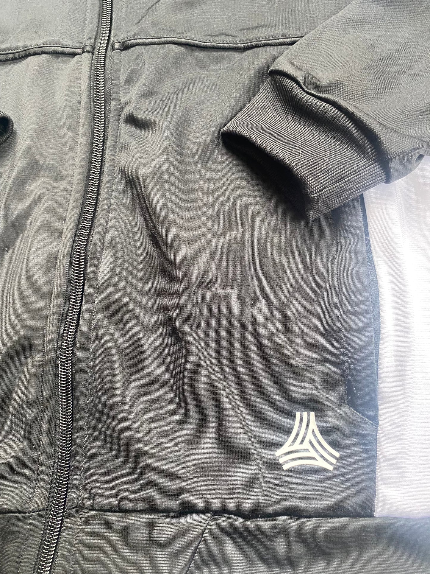 ADIDAS Boys Black Zipped Hoodie Age 11-12