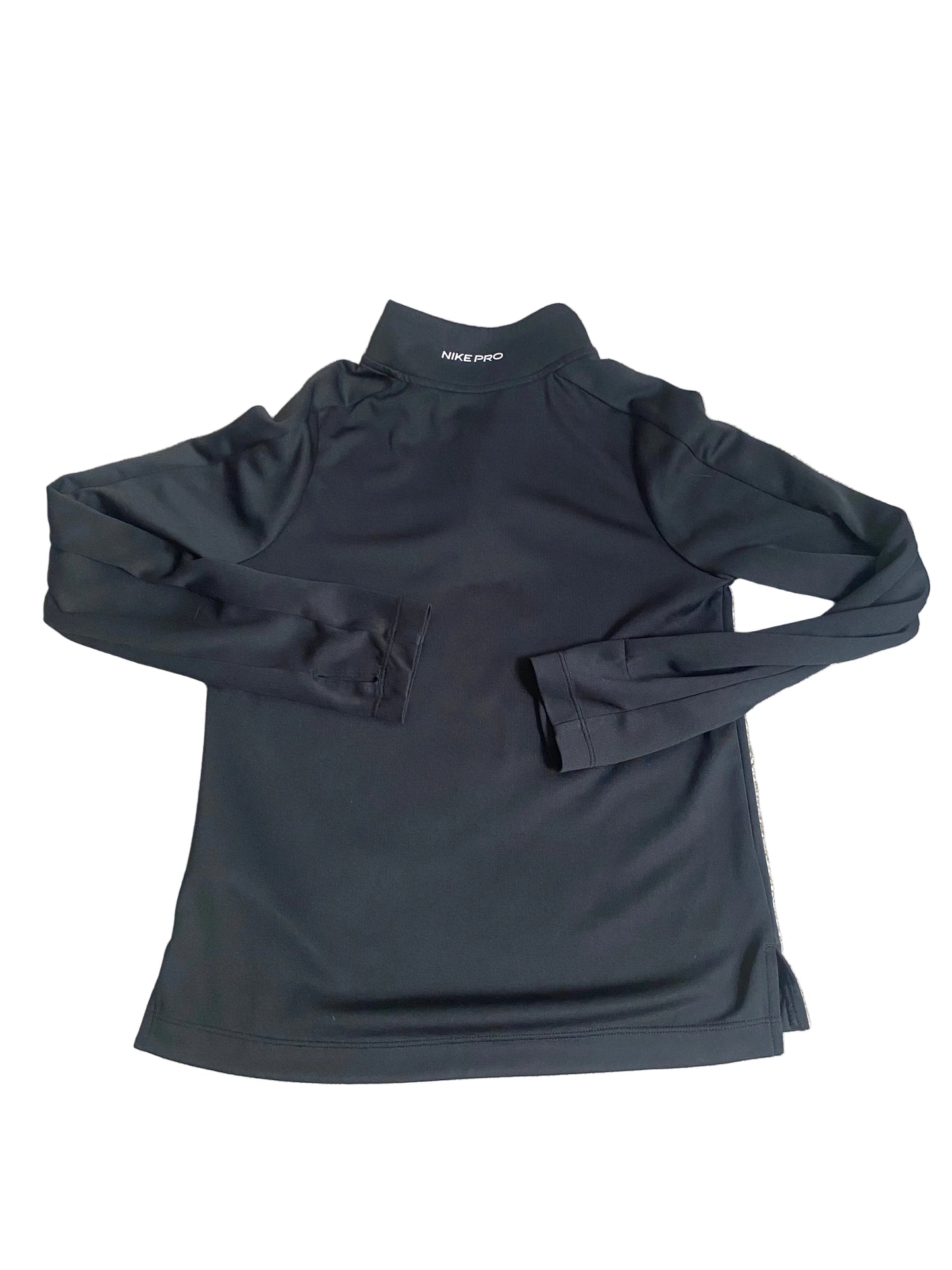 NIKE PRO Dri Fit Black 1/4 Zip Girls Long Sleeved Top Age 10-12