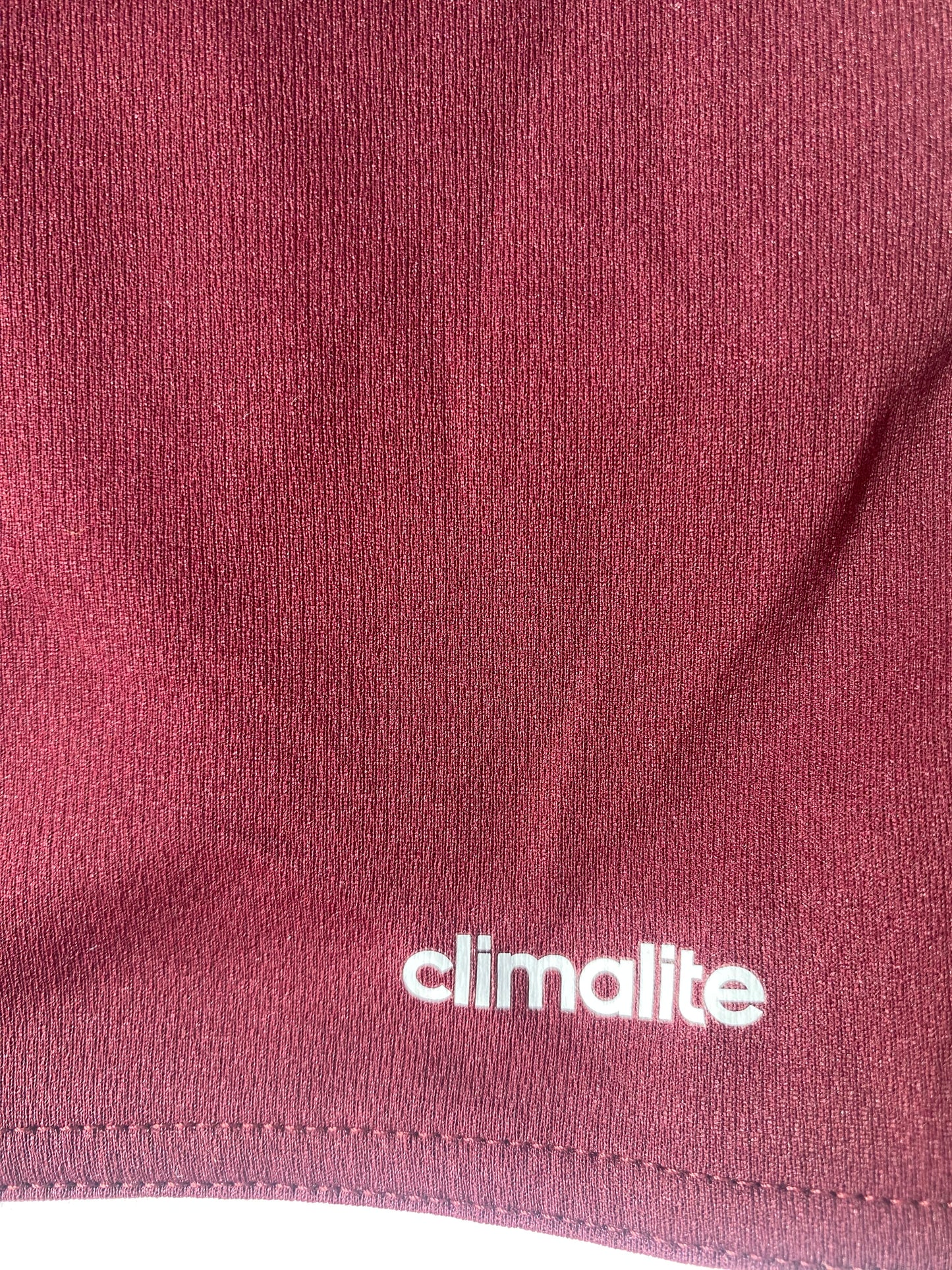 ADIDAS Boys Burgundy Climalite T-Shirt Age 13-14