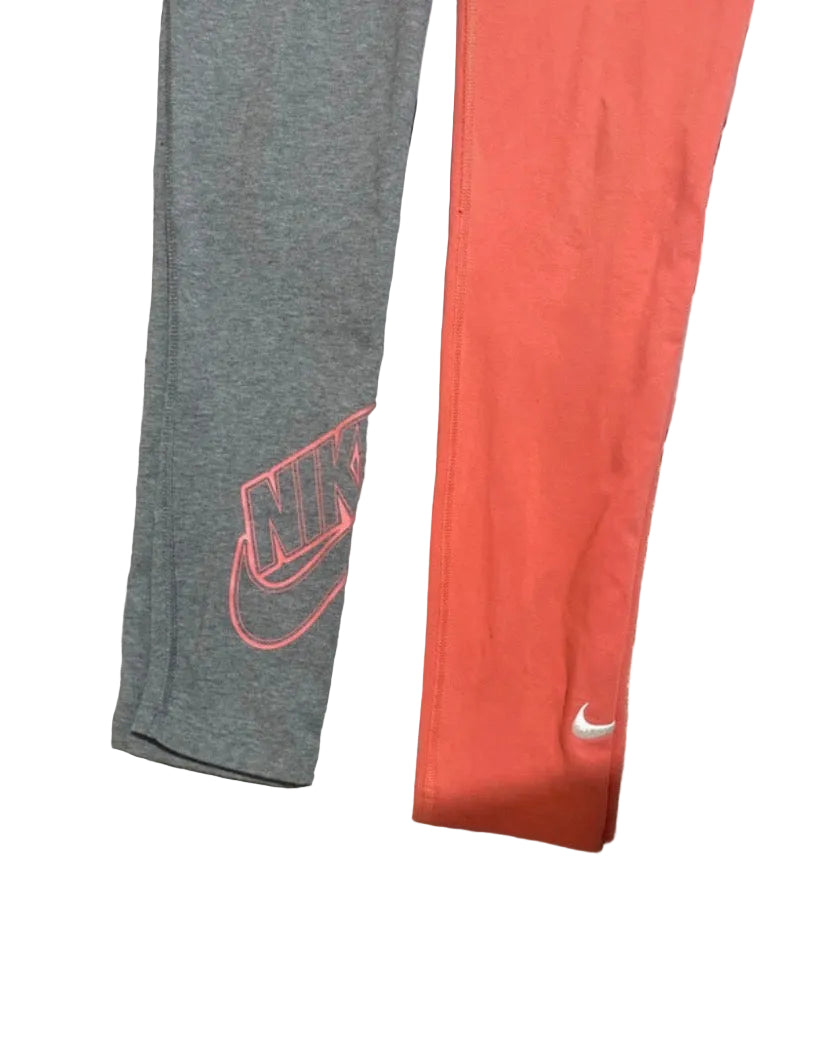 NIKE Girls Grey and Orange Leggings 2 Pack Age 13-15