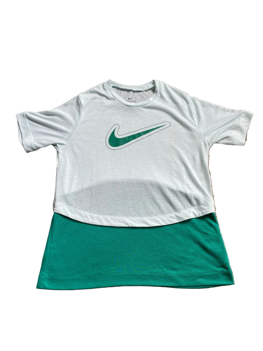 NIKE Girls Green and White Casual T-Shirt Age 10-12