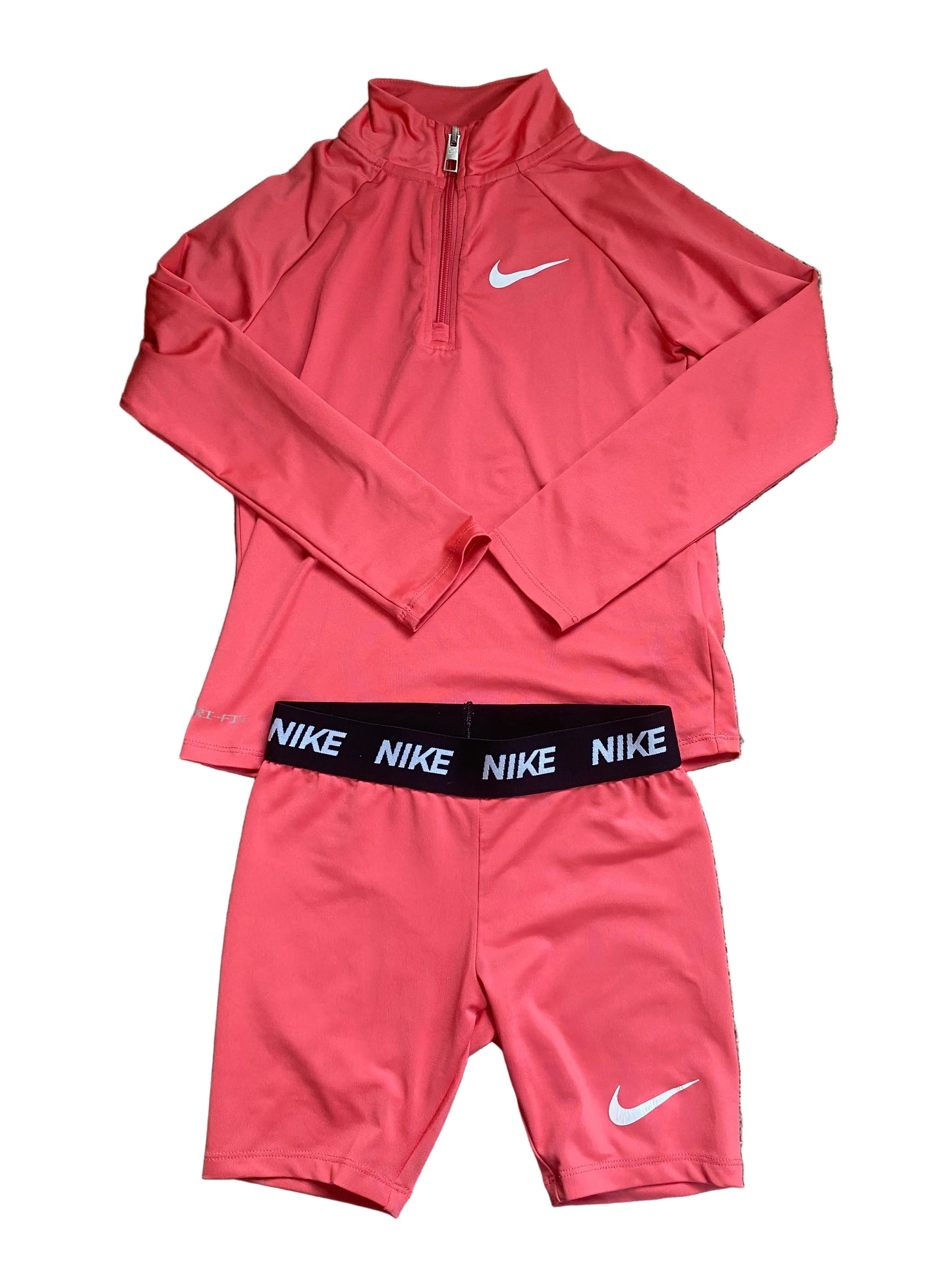 NIKE Girls Pro Dri Fit Shorts and Top Set Pink Age 6-7