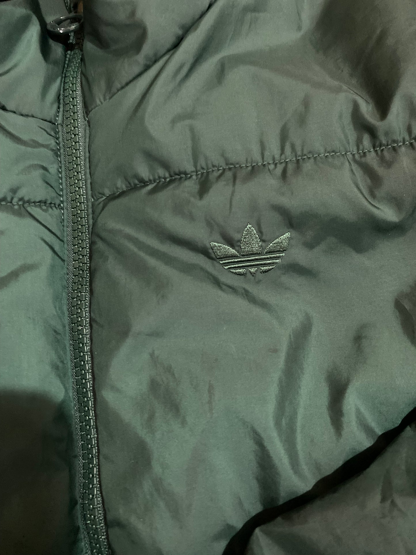 ADIDAS Women’s Vintage Dark Green Puffer Jacket Size 4
