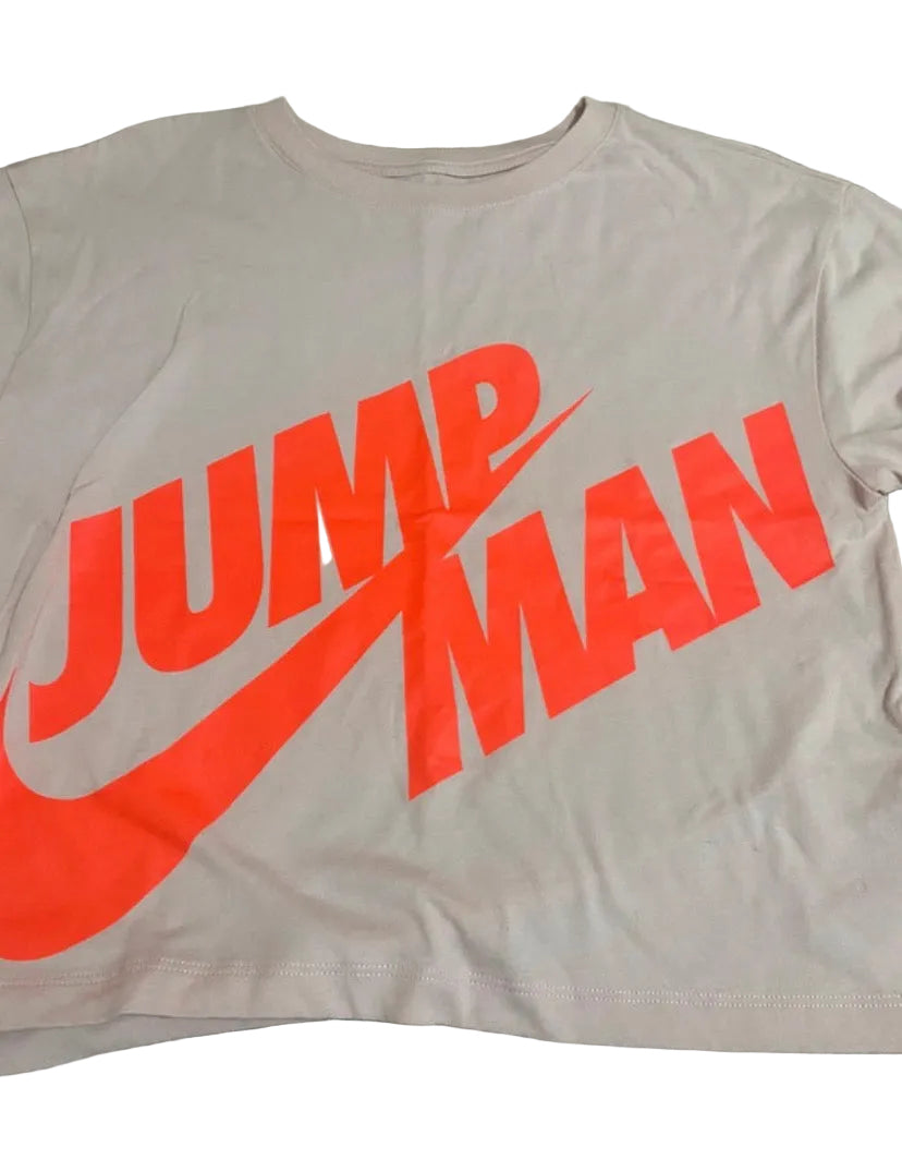 NIKE Girls Pink Jump Man Motif T-Shirt Age 12-13