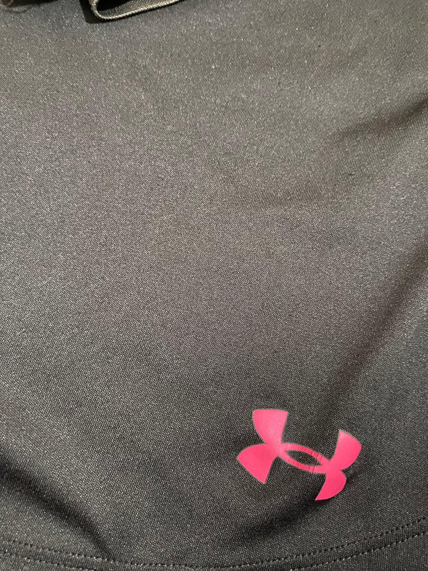 UNDER ARMOUR Girls 1/4 Zip Black Grey Long Sleeve Top Age 12-13